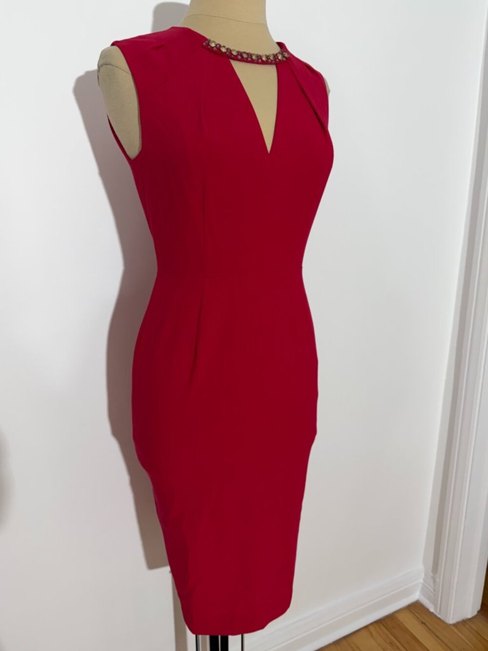 BCBGMaxAzria Samantha Sleeveless Rio Red Dress Zipper Back Closure NWT